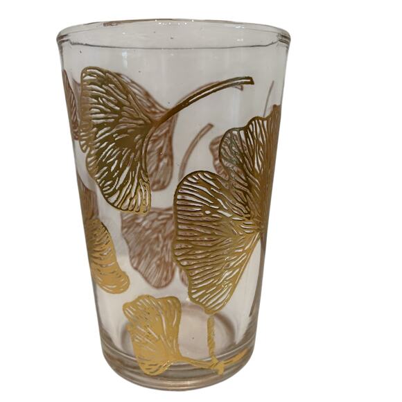 Set of 4 Moroccan Tea Glasses Hand Painted Gold Floral Motif 6oz New - Picture 3 of 16